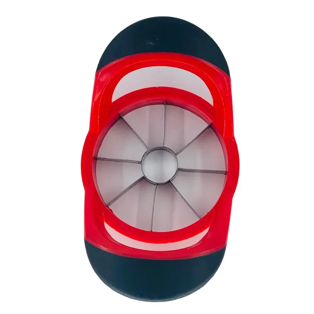 Apple Slicer Cutter Stainless Steel Corer Red Handle Slice Blade Pear One Motion